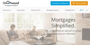 On Q Financial's website homepage