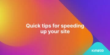 Text: Quick tips for speeding up your site